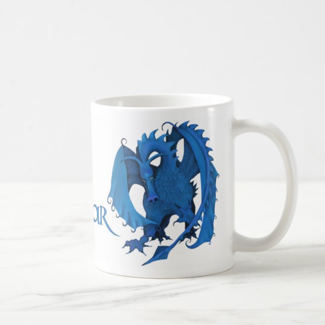 Blaue stehende Drache-Tasse - Oscar Tasse (Rechts)