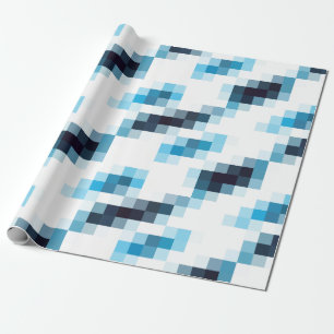 Blaue Steigungs-Pixel Geschenkpapier