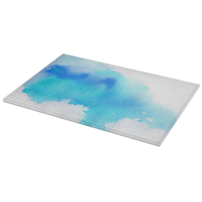 Blaue Stelle, abstraktes handgemaltes des Schneidebrett (Ecke)