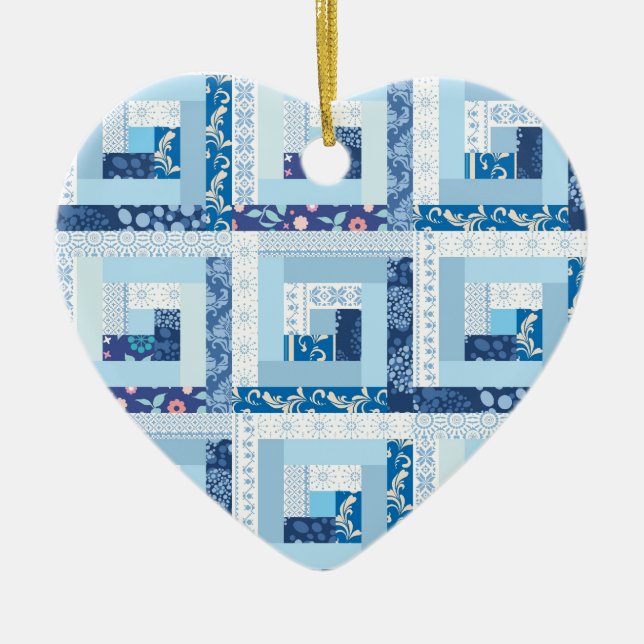 Blaue Steppdecke Keramikornament (Vorne)