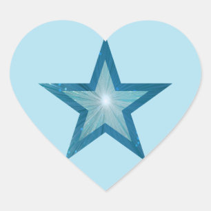 Blaue Sterne-Aufkleber Herz-Aufkleber