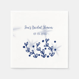 Blaue Sterne Blätter königlich luxuriöses Brautpar Serviette