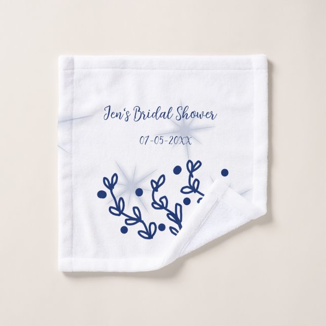 Blaue Sterne Blätter königlich luxuriöses Brautpar Waschlappen (Waschlappen)