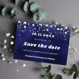 Blaue Sterne der Birthday Marine Save The Date