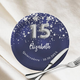 Blaue Sterne der Königsnacht Pappteller