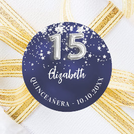 Blaue Sterne der Königsnacht Runder Aufkleber