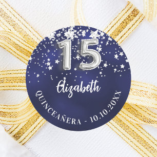 Blaue Sterne der Königsnacht Runder Aufkleber