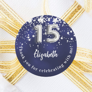 Blaue Sterne der Königsnacht Runder Aufkleber