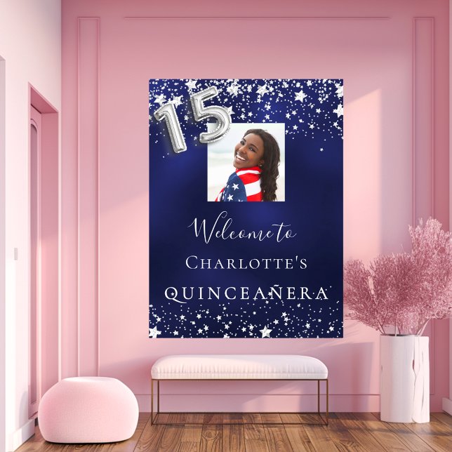 Blaue Sterne der Quinceanera Foto willkommen Poster (Von Creator hochgeladen)