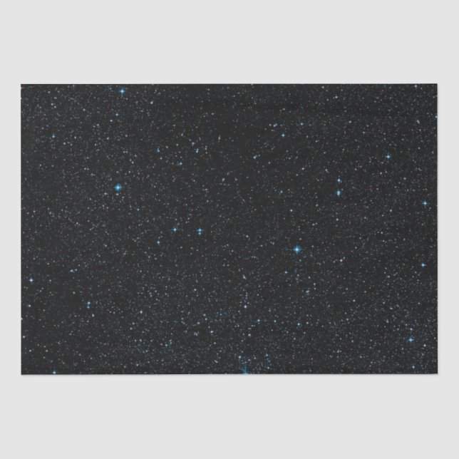 Blaue Sterne Dunkler Raum Seidenpapier (Vorderseite)