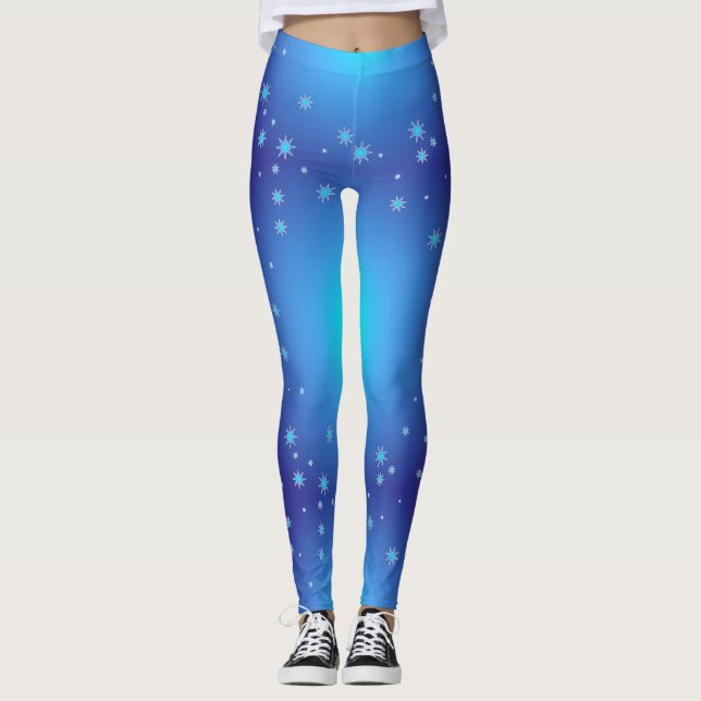 Blaue Sterne Frauen Leggings (Vorderseite)