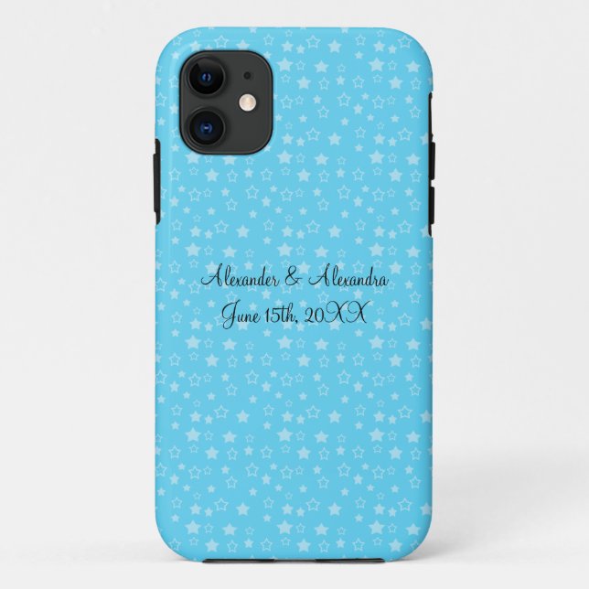 Blaue Sterne-Gastgeschenke Hochzeiten Case-Mate iPhone Hülle (Rückseite)