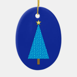 Blaue Sterne Keramik Ornament