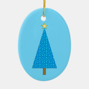Blaue Sterne Keramik Ornament