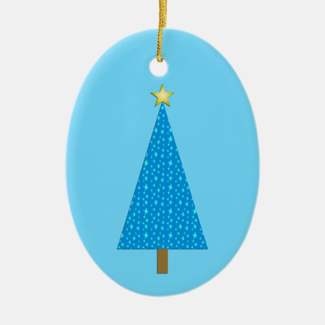 Blaue Sterne Keramik Ornament (Vorne)