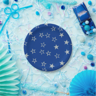 Blaue Sterne Pappteller