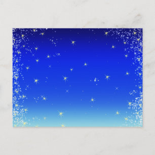 blaue Sterne Postkarte
