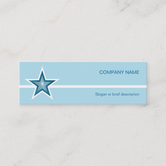 Blaue Sterne-Weiß-Linie blass blauer Haut Mini Visitenkarte (Vorderseite)