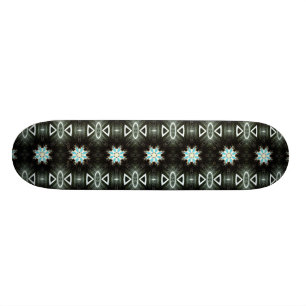 blaue Sternexplosion geometrisches Schwarzes Skateboard