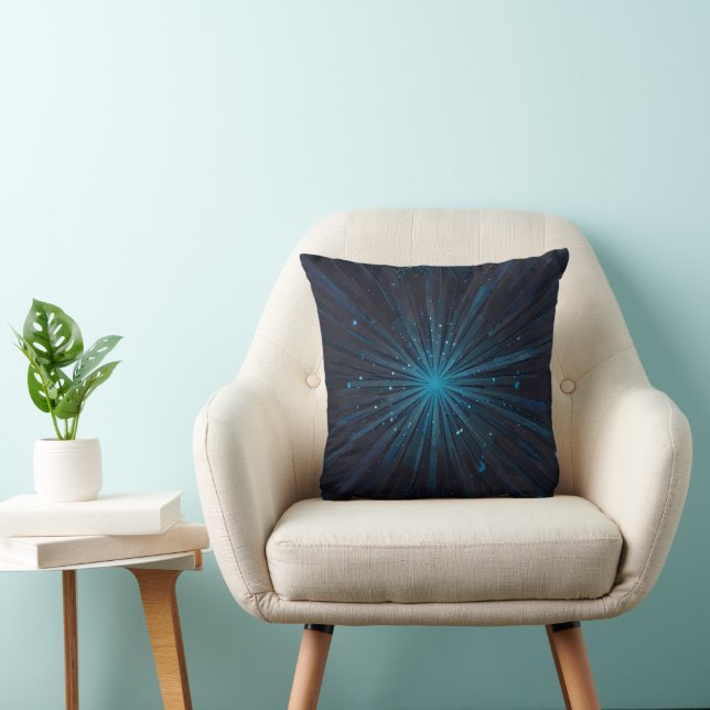 Blaue Sternexplosion Kissen (Stuhl )