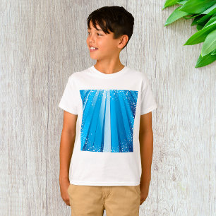 Blaue Sternexplosion mit leuchtenden Lichtstrahlen T-Shirt