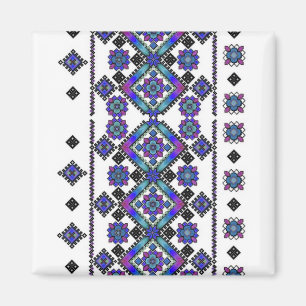 Blaue Stickerei Magnet