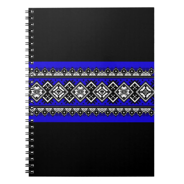 Blaue Stickerei Notizblock (Vorderseite)