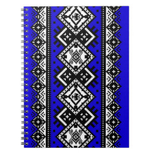 Blaue Stickerei Notizblock