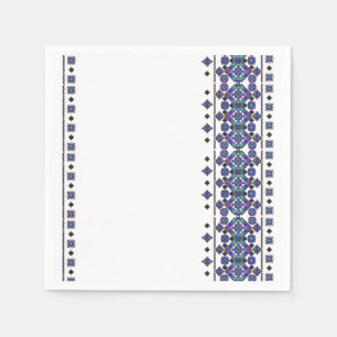Blaue Stickerei Serviette