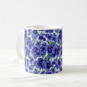 Blaue Stiefmütterchen-Blumen Kaffeetasse