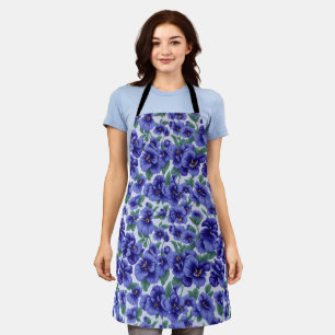 Blaue Stiefmütterchen-Blumen Schürze