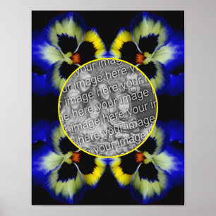 Blaue Stiefmütterchen-Blumenrahmen Erstellen Sie I Poster