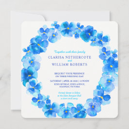 Blaue Stiefmütterchen Einladung