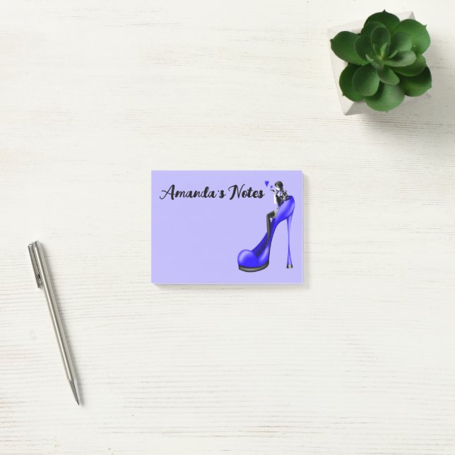 Blaue Stiletto-Schuh Mode Diva Notizen (Büro)