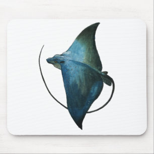 Blaue Stingray-Illustration Mousepad