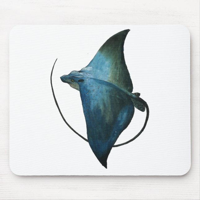 Blaue Stingray-Illustration Mousepad (Vorne)