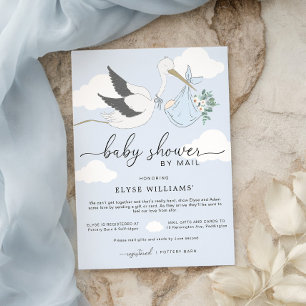 Blaue-Storch-Baby-Party-per-Mail-Einladung Einladung