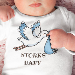 Blaue Störche Baby Strampler