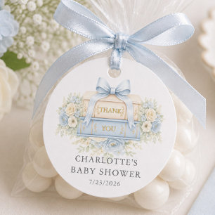 Blaue Storybook-Baby-Party-Geschenk-Anhänger Geschenkanhänger