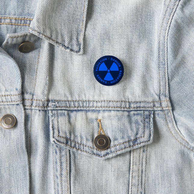 Blaue Strahlenwarnung Button (Beispiel)