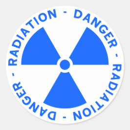 Blaue Strahlenwarnung Runder Aufkleber