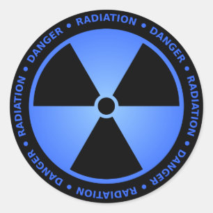 Blaue Strahlenwarnung Runder Aufkleber