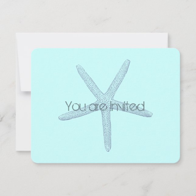 Blaue Strandstarfish-Babyparty Einladung (Vorderseite)