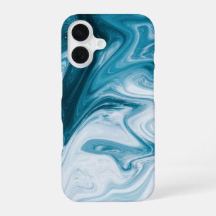 Blaue Strandwellen abstraktes Design iPhone 16 Hülle