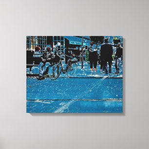 Blaue Straße Leinwanddruck