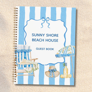 Blaue Streifen Amalfi Beach House Gästebuch Notizbuch