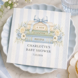 Blaue Streifen-Baby-Shower-Papiernapkin Serviette