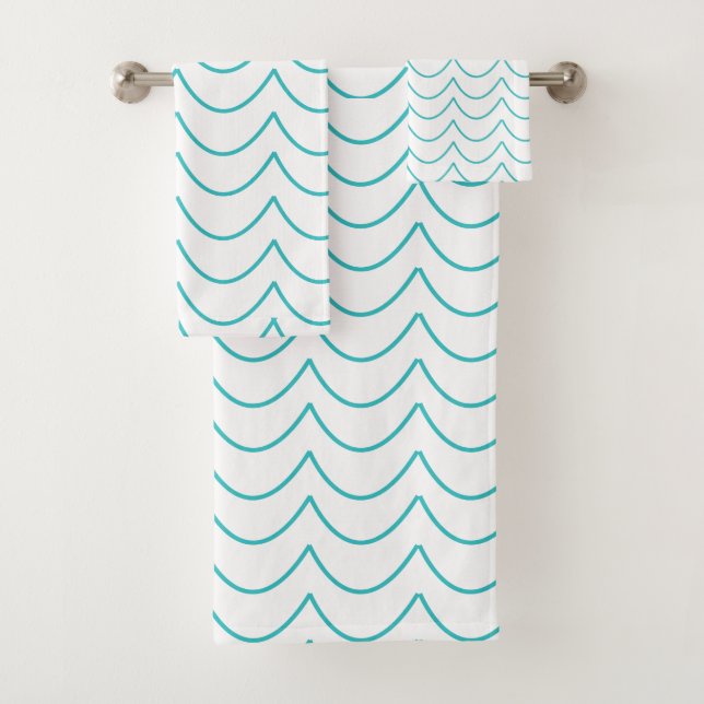 Blaue Streifen Badhandtuch Set (Insitu)