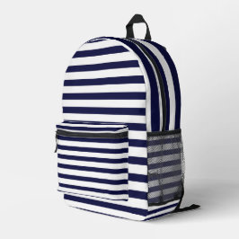 Blaue Streifen Bedruckter Rucksack