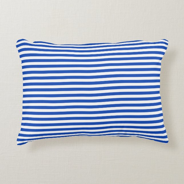 Blaue Streifen Dekokissen (Vorderseite)